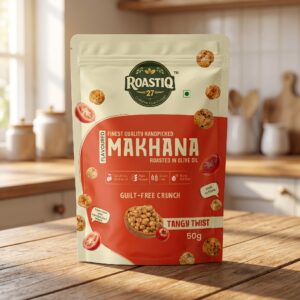 Roastiq 27 Tangy Twist Makhana – Roasted in Olive Oil (50g)
